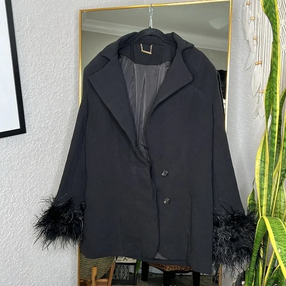 HOUSE OF CB 'Esme' Black Oversized Blazer NWOT